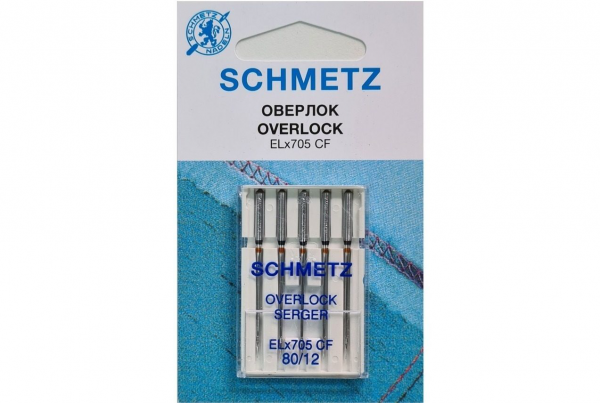 Иглы Schmetz для оверлока ELx705 CF №80, 5 шт в Немане